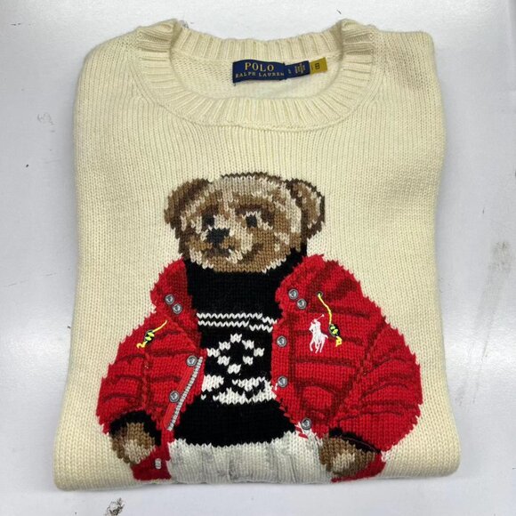 Polo Ralph Lauren Red coat, bear, white sweater - Picture 6 of 6